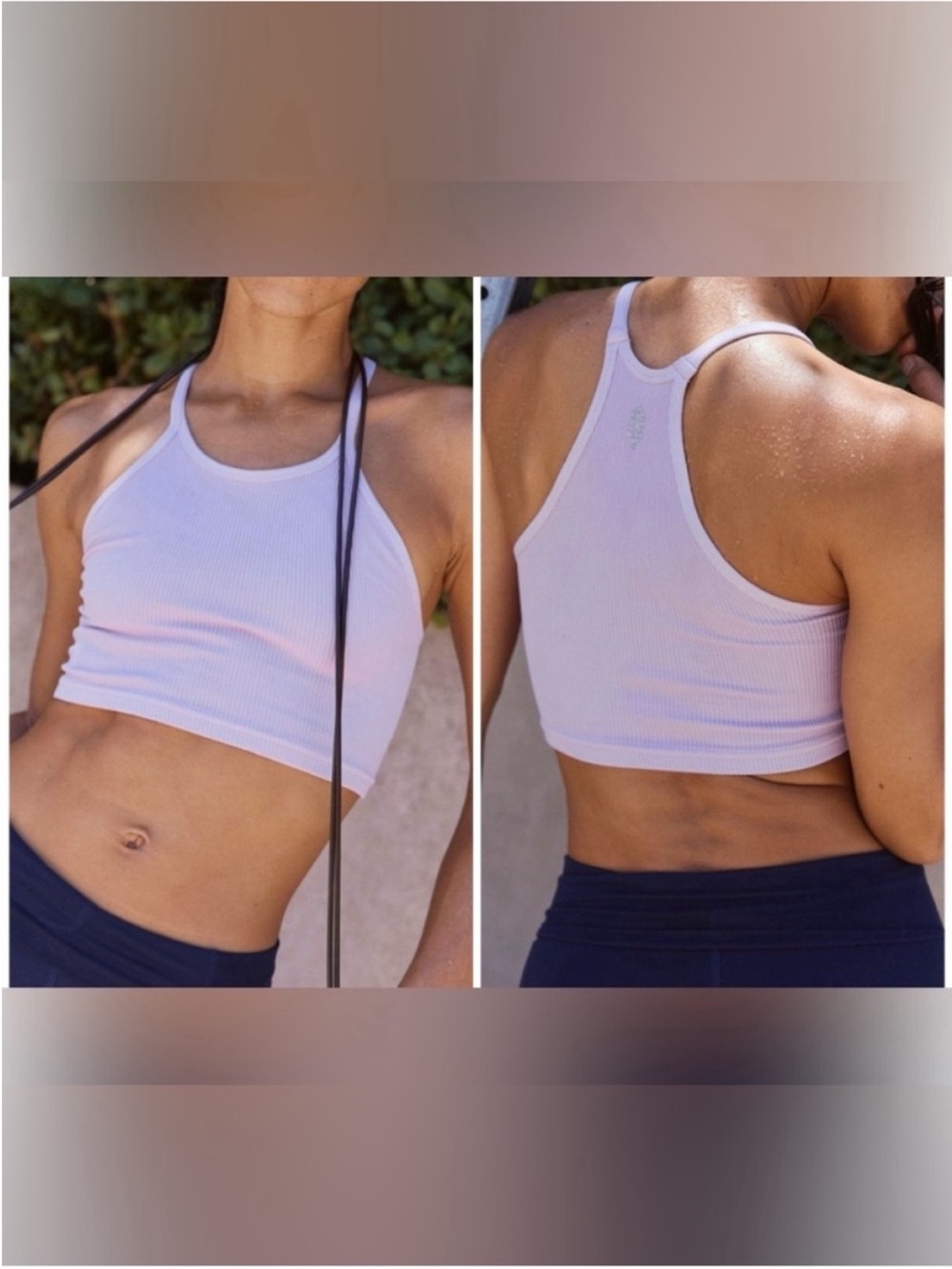 NWT Free People FP Movement Happiness Runs Crop Tank lavender glaze purple - M/L
